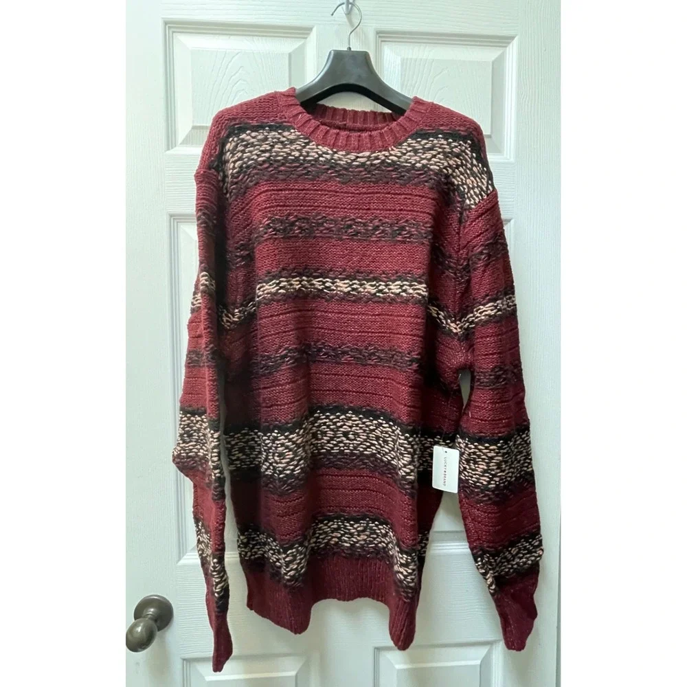Lucky Brand Men's 2XL‎ Fair Isle Jacquard Crewneck Sweater NWT $99.00